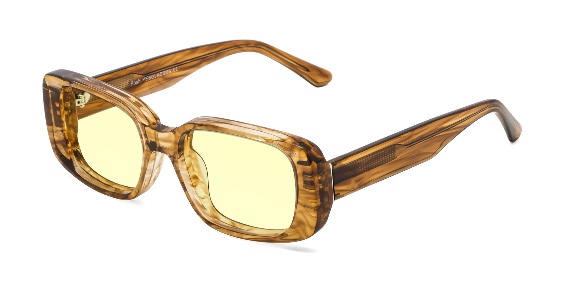 Angle of Posh in Stripe Amber with Light Yellow Tinted Lenses