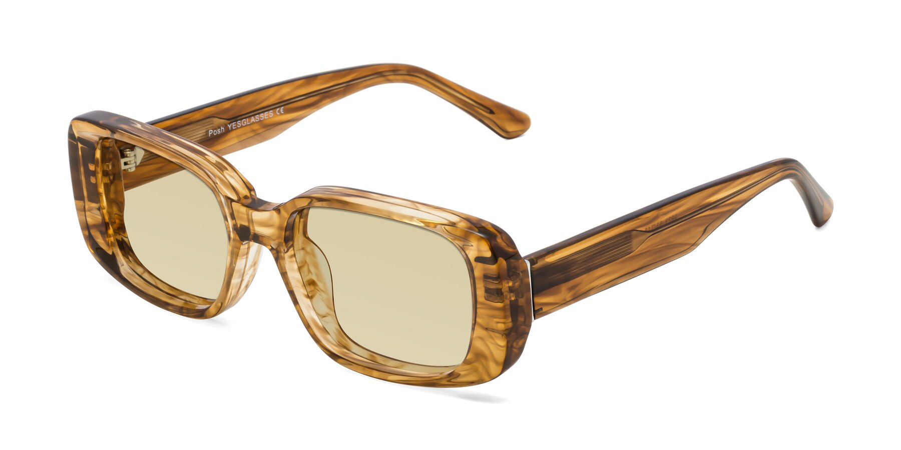 Angle of Posh in Stripe Amber with Light Champagne Tinted Lenses