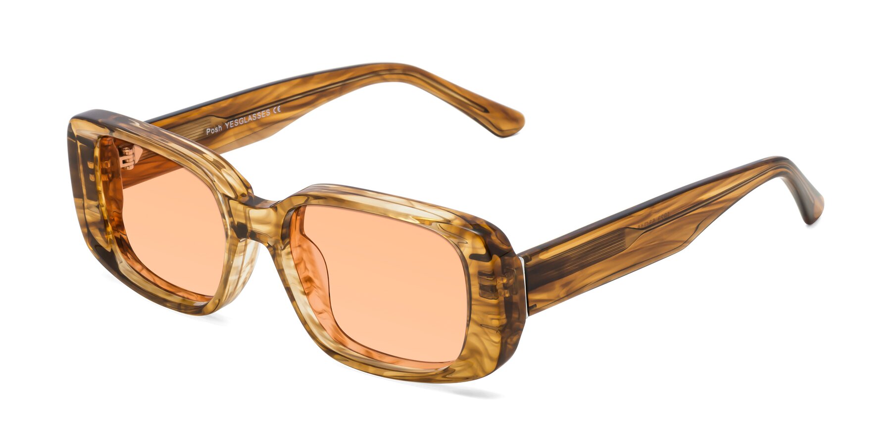 Angle of Posh in Stripe Amber with Light Orange Tinted Lenses