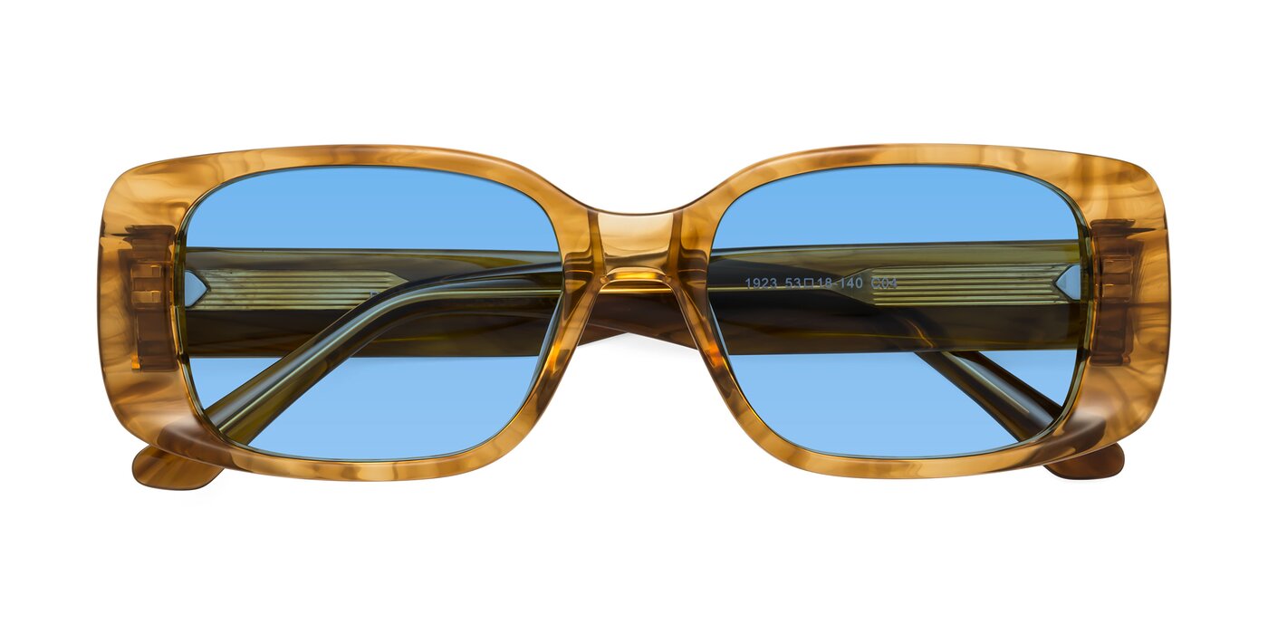Posh - Stripe Amber Tinted Sunglasses