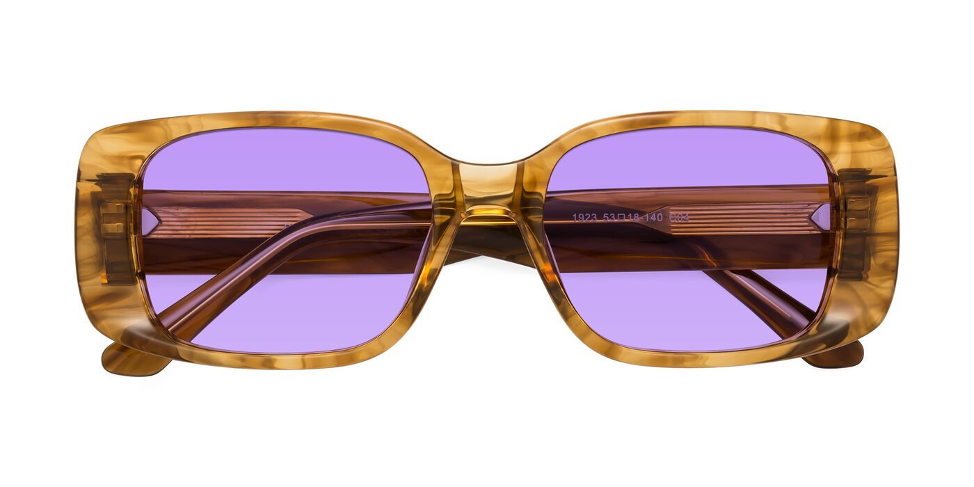 Posh - Stripe Amber Tinted Sunglasses