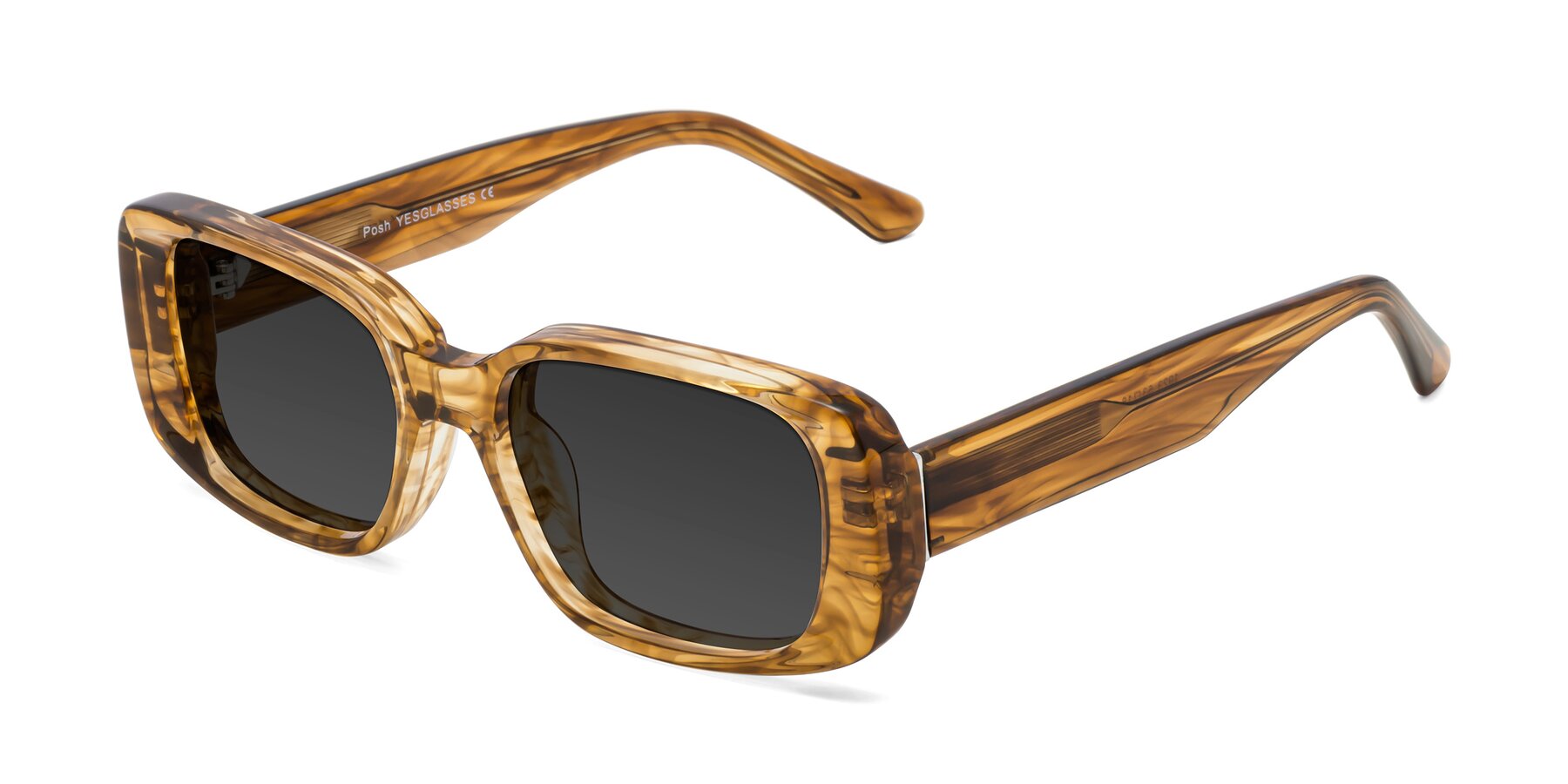 Angle of Posh in Stripe Amber with Gray Tinted Lenses