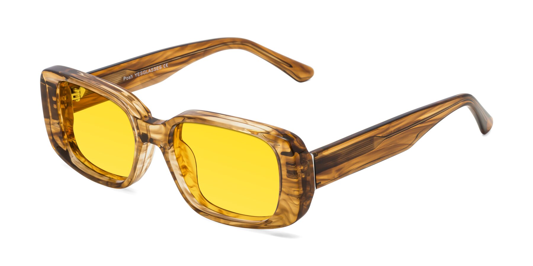 Angle of Posh in Stripe Amber with Yellow Tinted Lenses