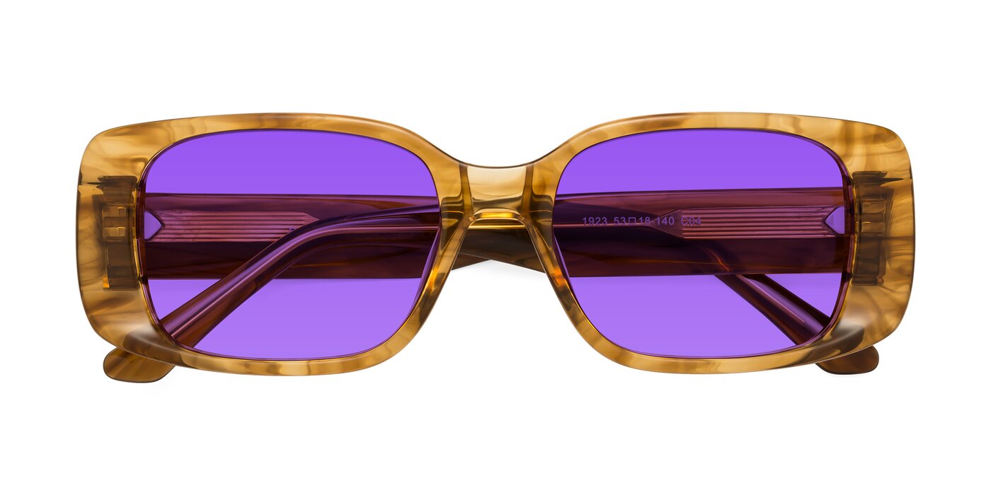 Posh - Stripe Amber Tinted Sunglasses