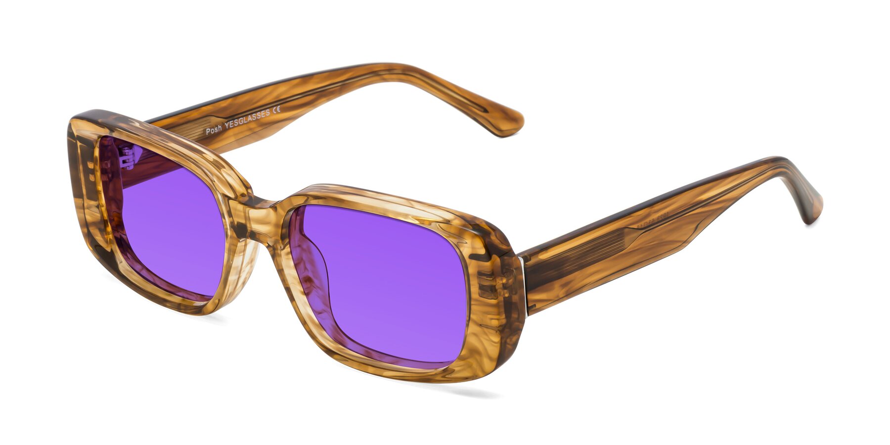 Angle of Posh in Stripe Amber with Purple Tinted Lenses