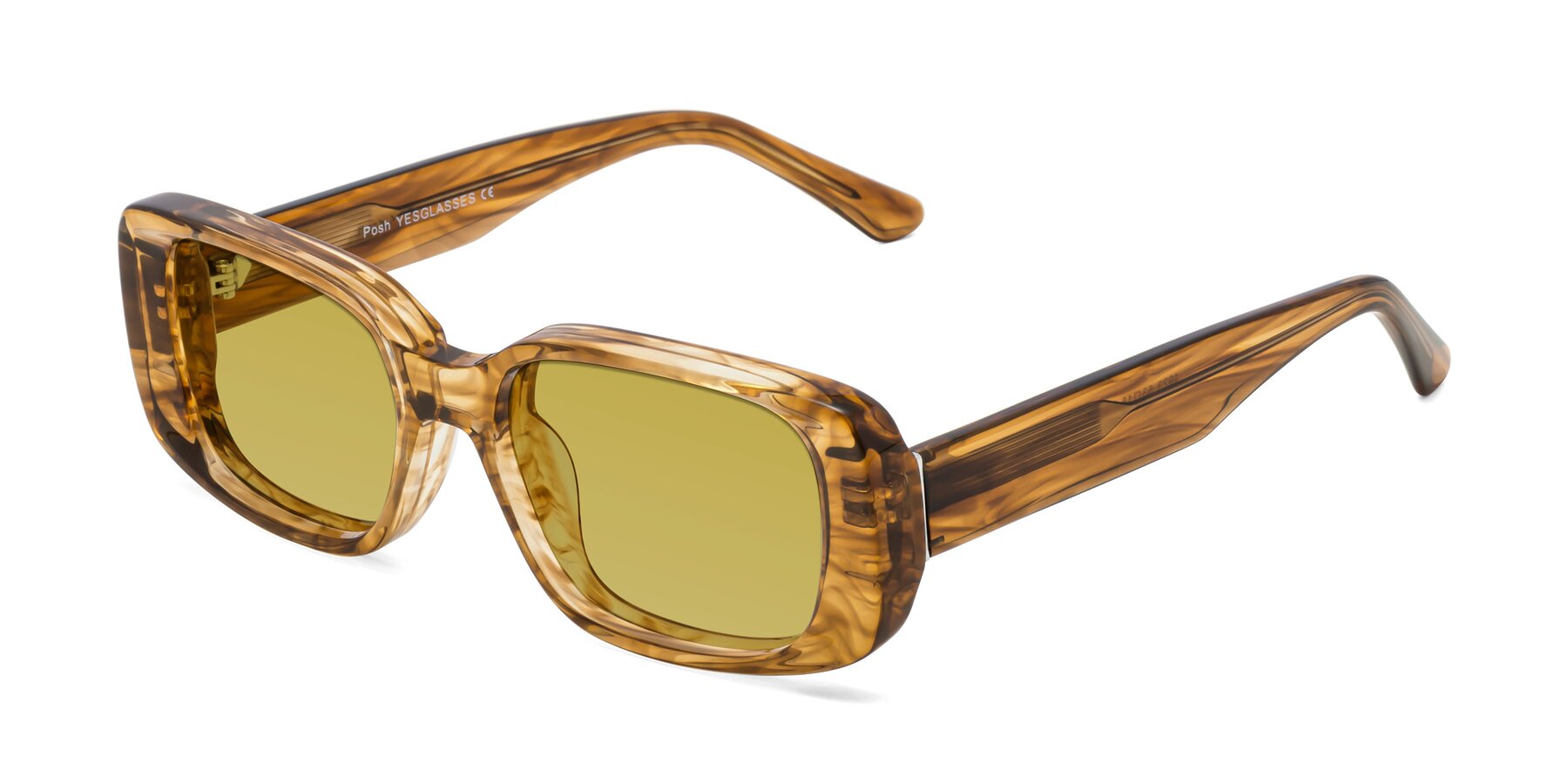 Angle of Posh in Stripe Amber with Champagne Tinted Lenses