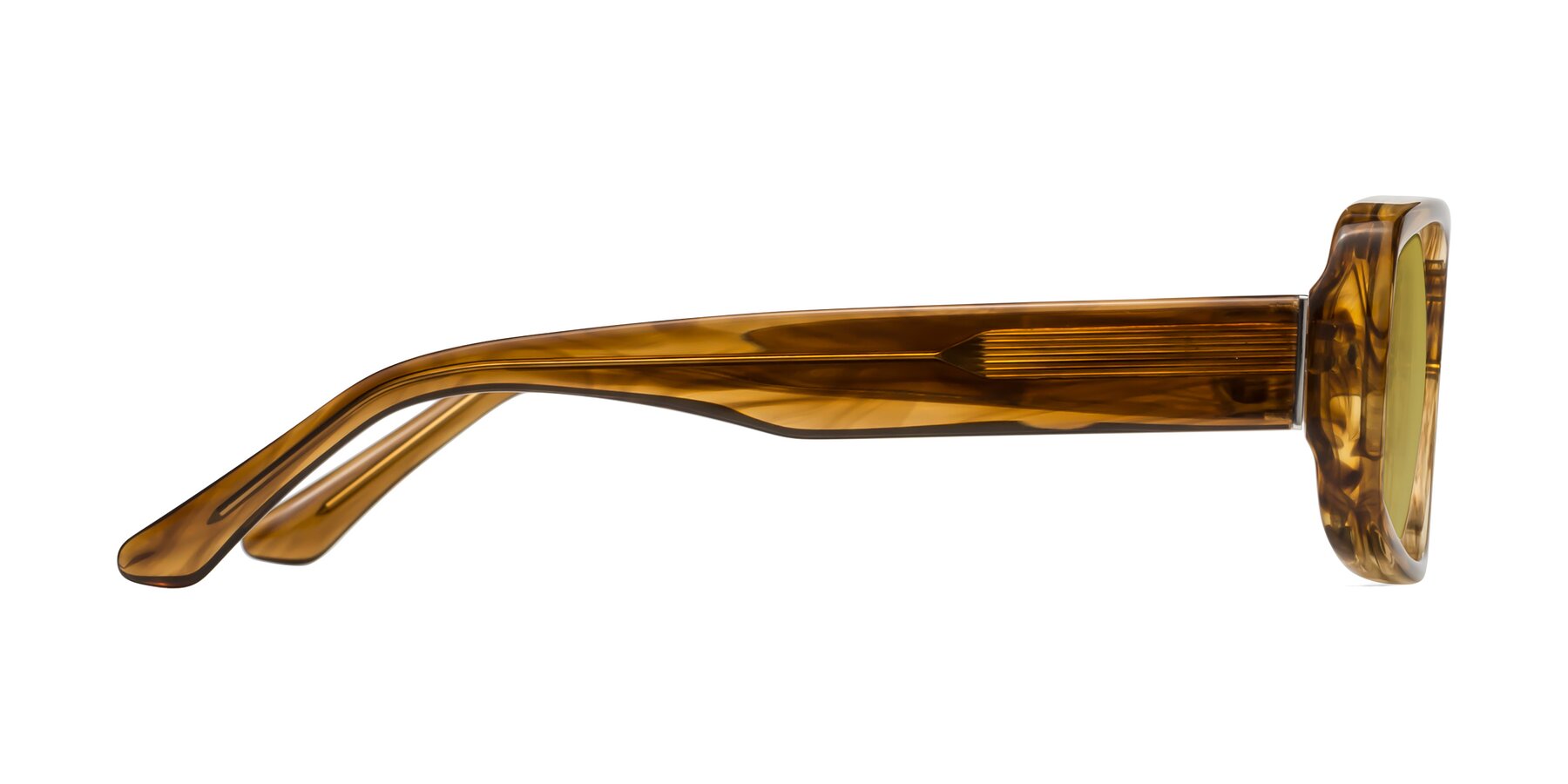 Side of Posh in Stripe Amber with Champagne Tinted Lenses
