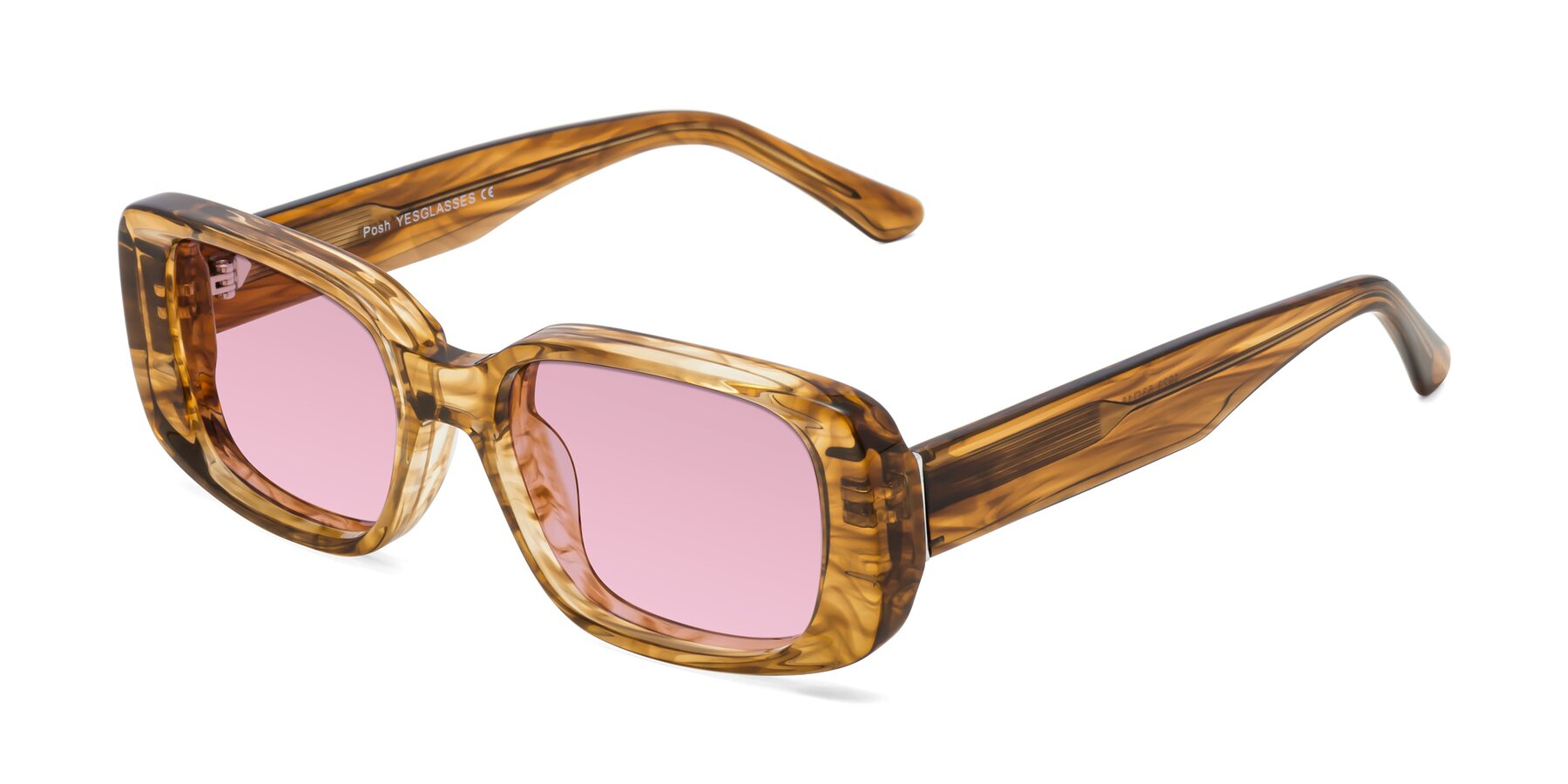 Angle of Posh in Stripe Amber with Light Wine Tinted Lenses