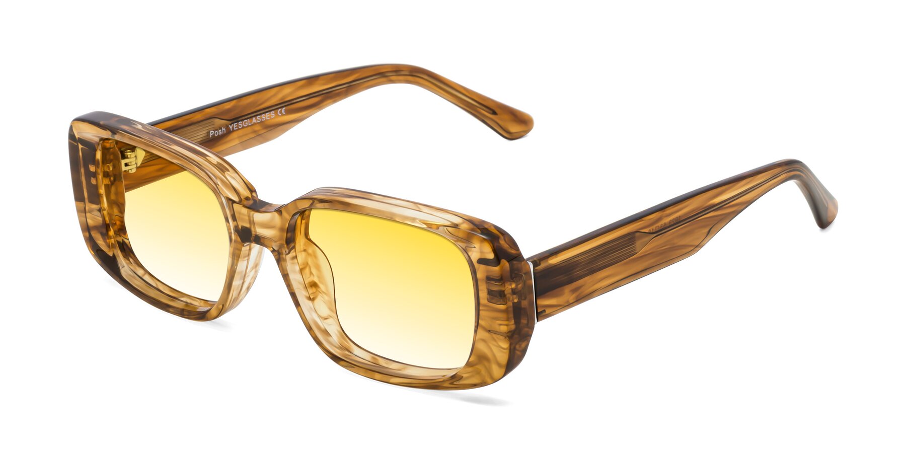 Angle of Posh in Stripe Amber with Yellow Gradient Lenses