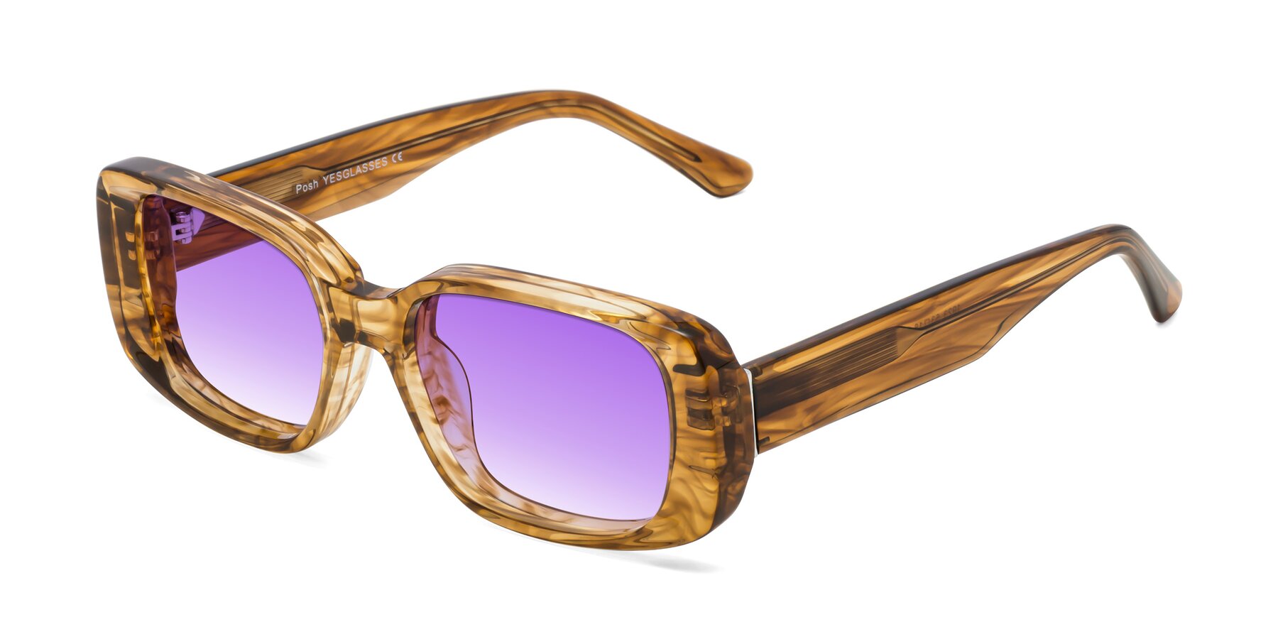 Angle of Posh in Stripe Amber with Purple Gradient Lenses