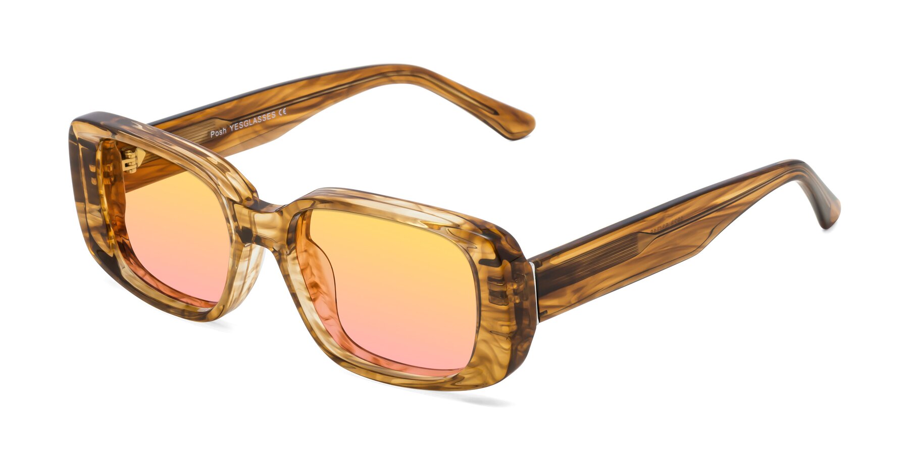 Angle of Posh in Stripe Amber with Yellow / Pink Gradient Lenses