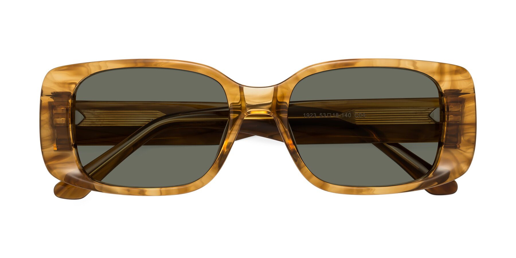 Folded Front of Posh in Stripe Amber with Gray Polarized Lenses