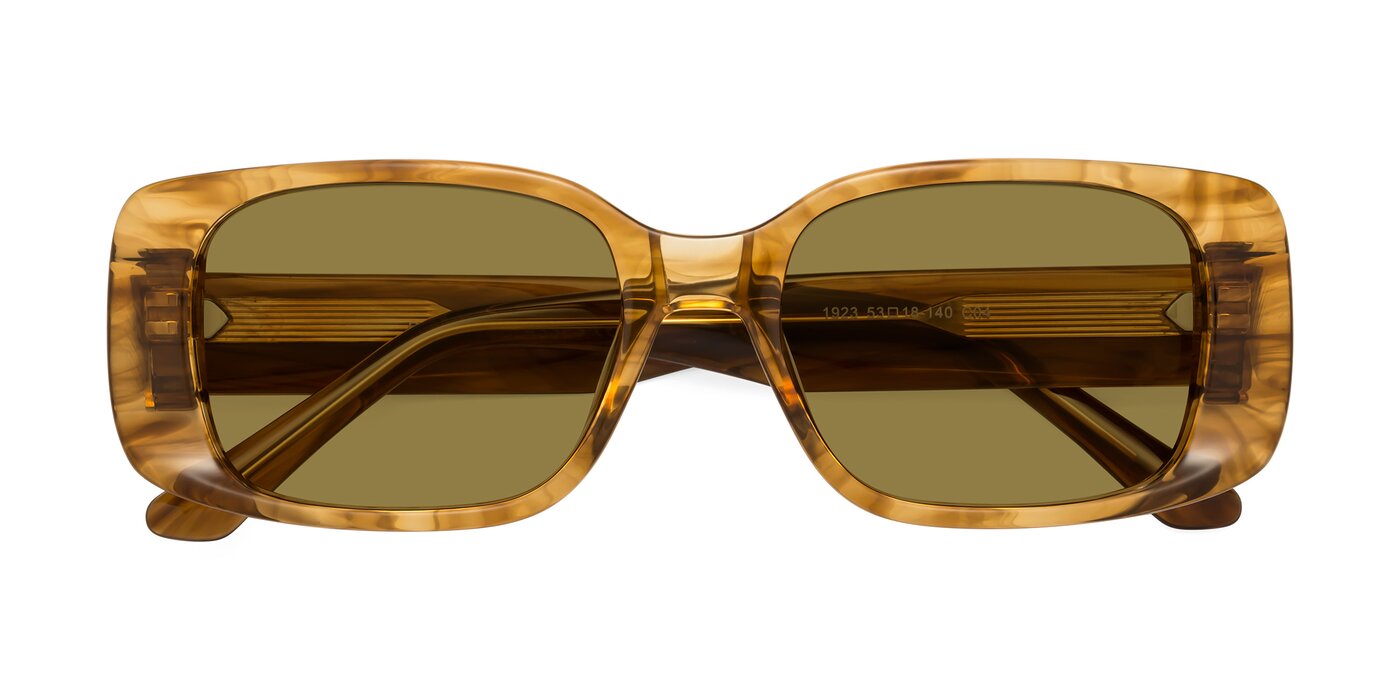 Posh - Stripe Amber Polarized Sunglasses