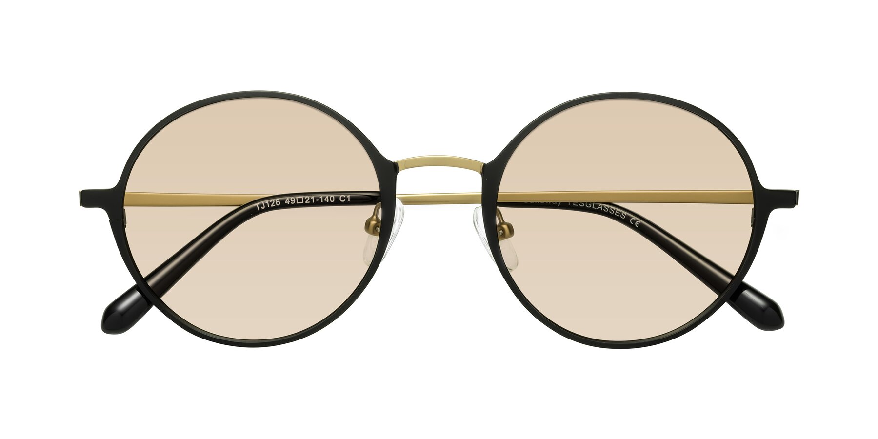 Folded Front of Calloway in Black-Copper with Light Brown Tinted Lenses