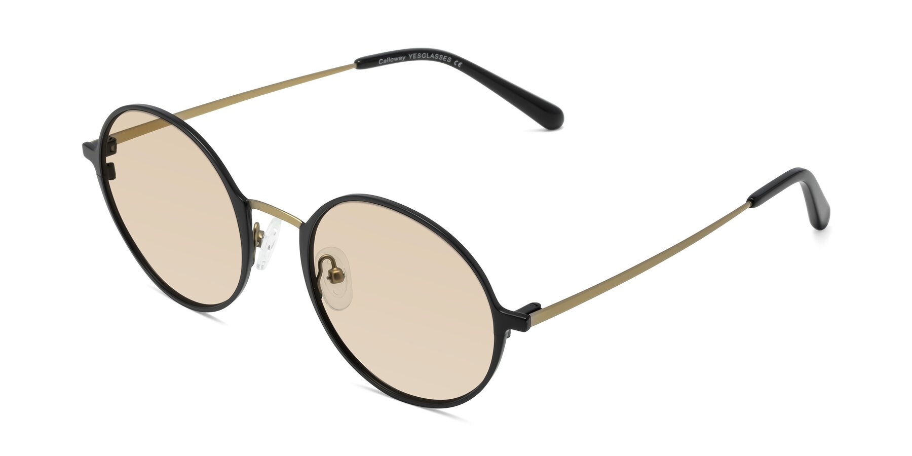 Angle of Calloway in Black-Copper with Light Brown Tinted Lenses