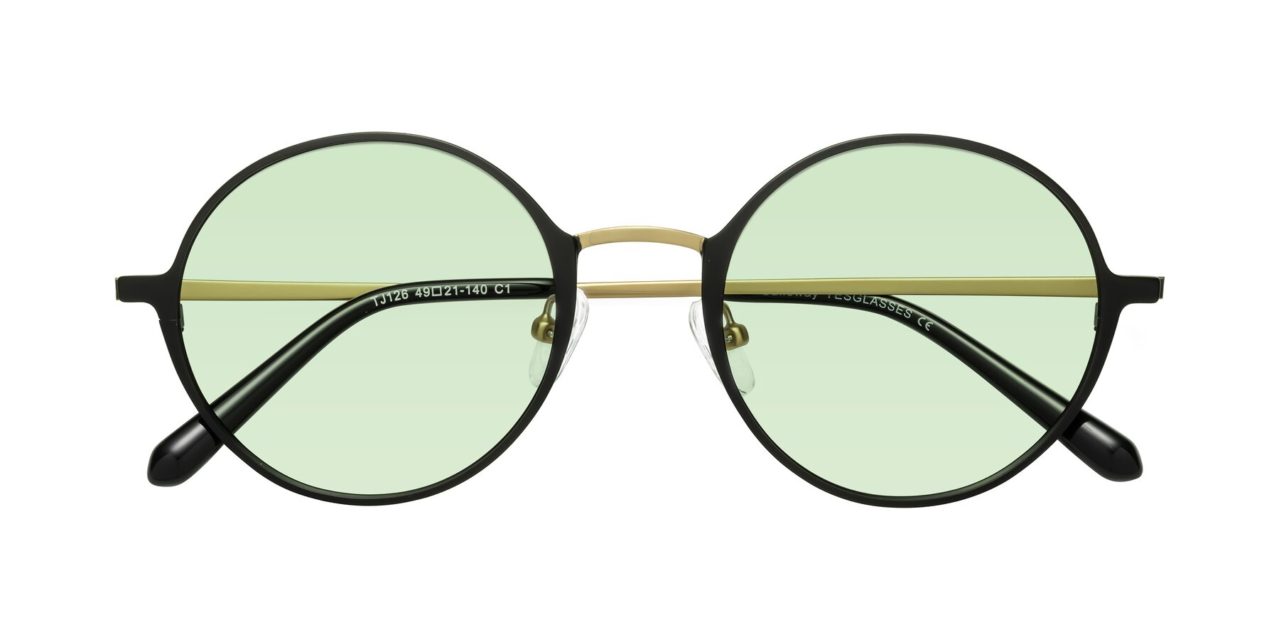 Folded Front of Calloway in Black-Copper with Light Green Tinted Lenses