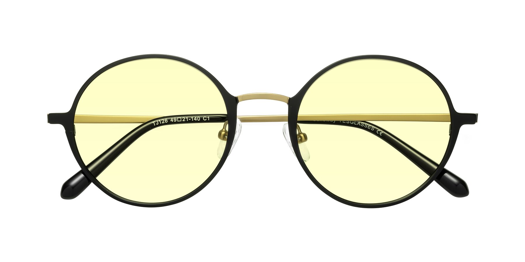 Folded Front of Calloway in Black-Copper with Light Yellow Tinted Lenses