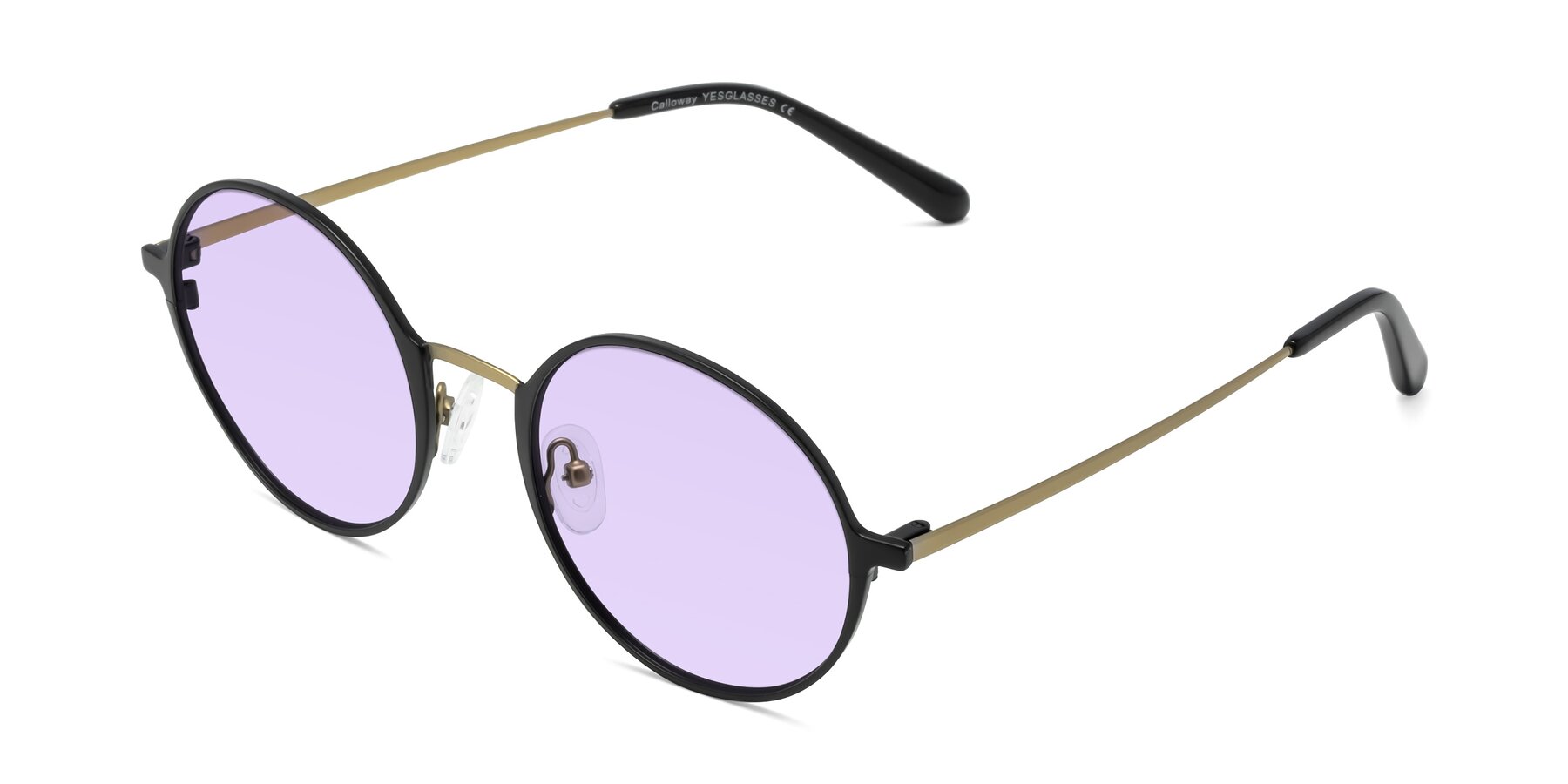 Angle of Calloway in Black-Copper with Light Purple Tinted Lenses