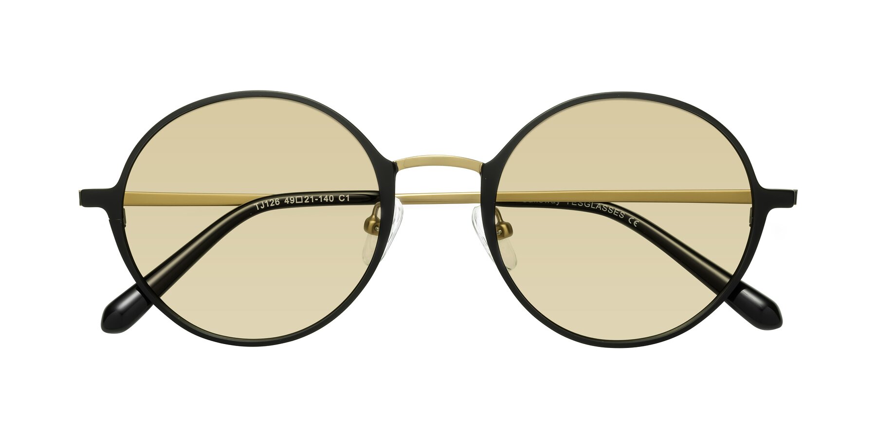 Folded Front of Calloway in Black-Copper with Light Champagne Tinted Lenses