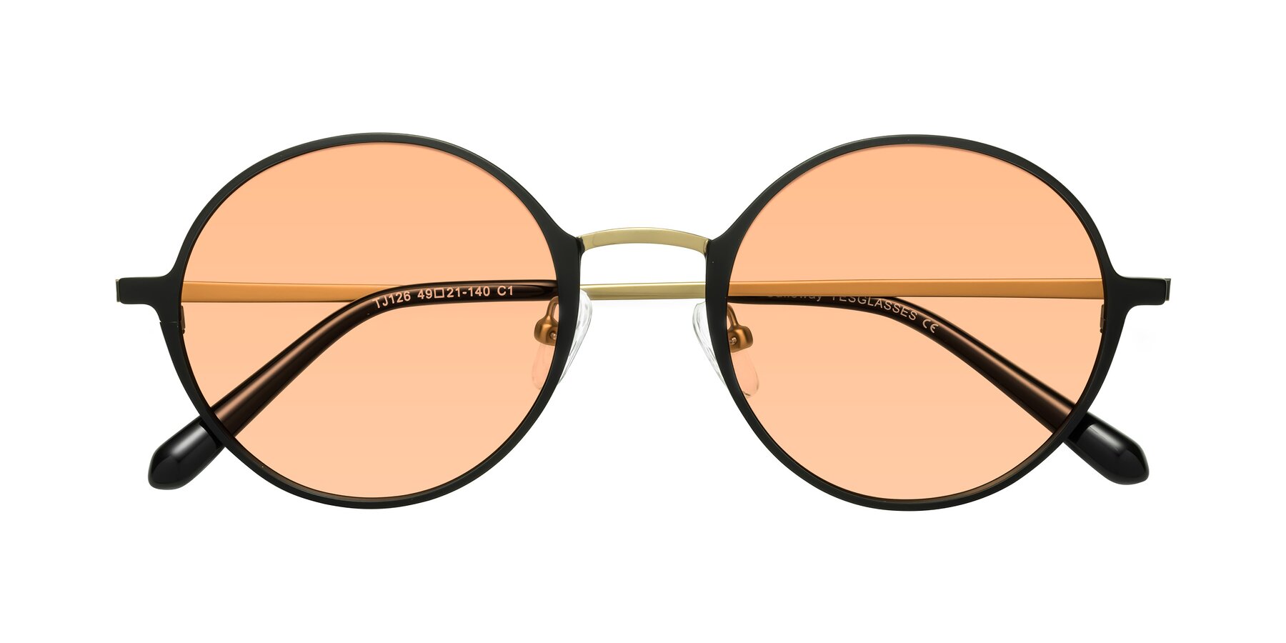 Folded Front of Calloway in Black-Copper with Light Orange Tinted Lenses