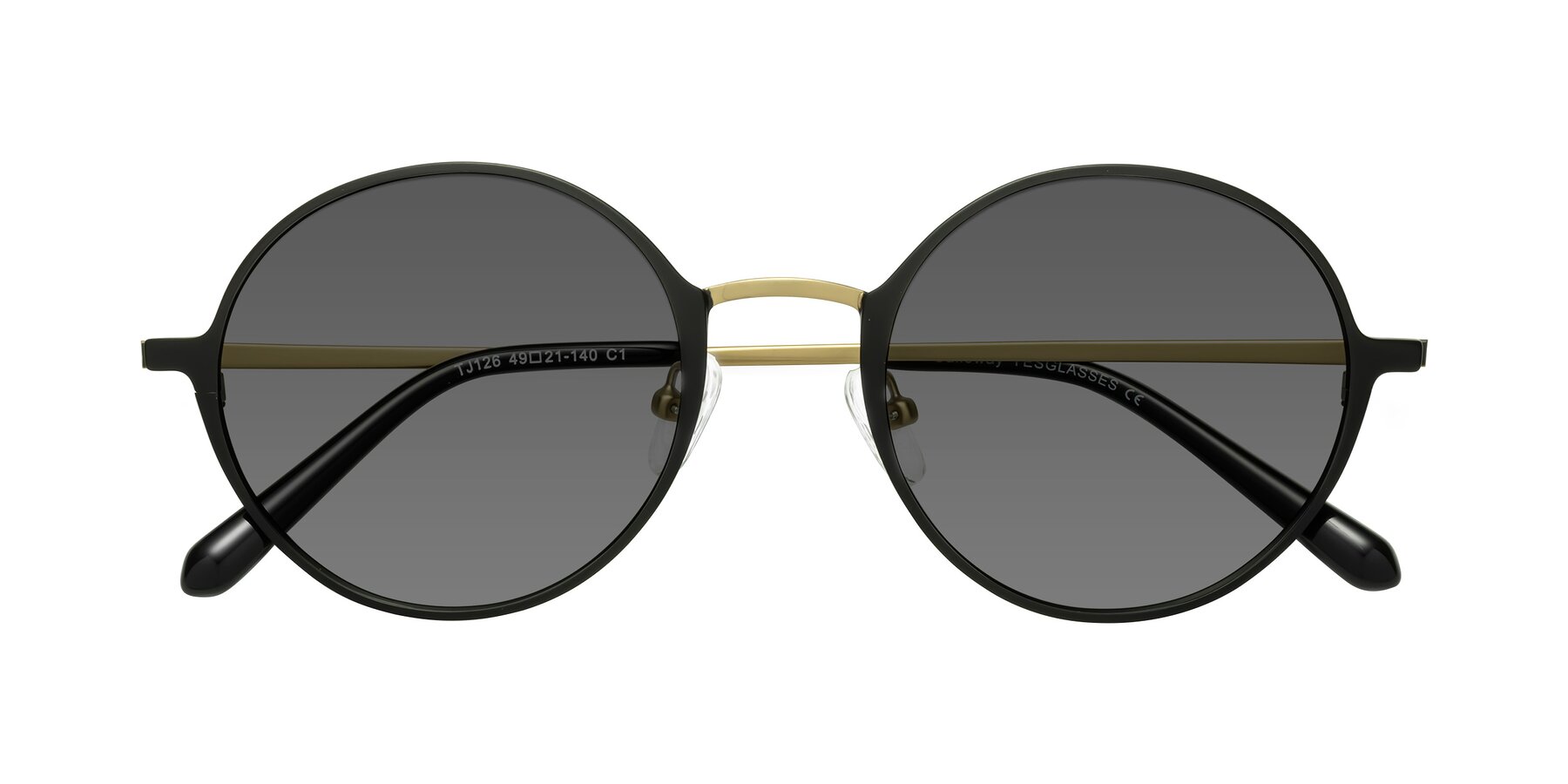 Folded Front of Calloway in Black-Copper with Medium Gray Tinted Lenses