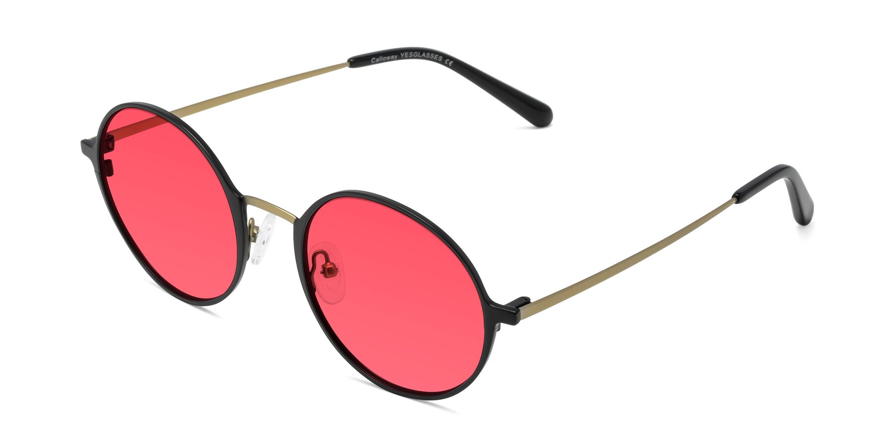 Angle of Calloway in Black-Copper with Red Tinted Lenses