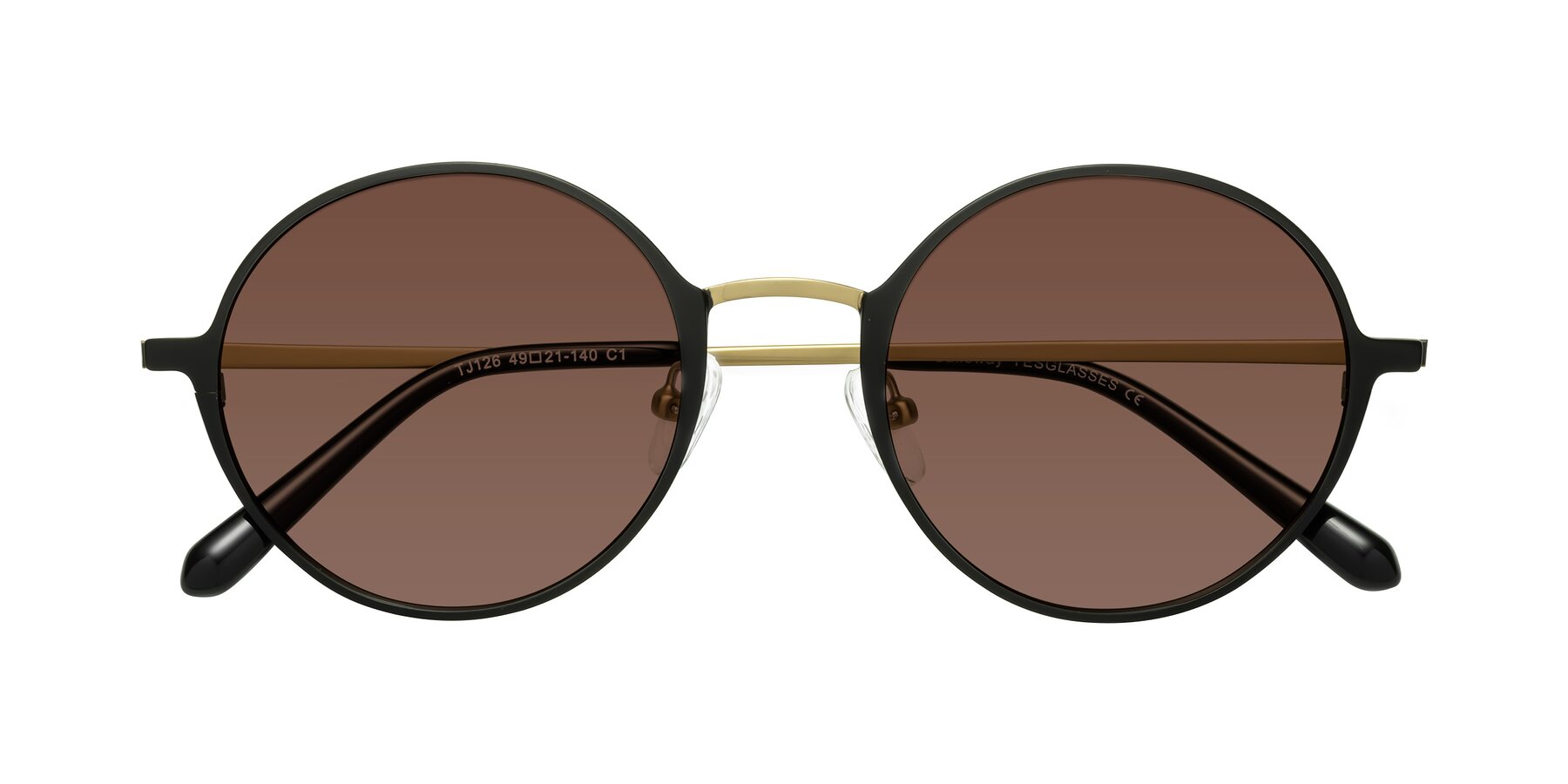 Folded Front of Calloway in Black-Copper with Brown Tinted Lenses