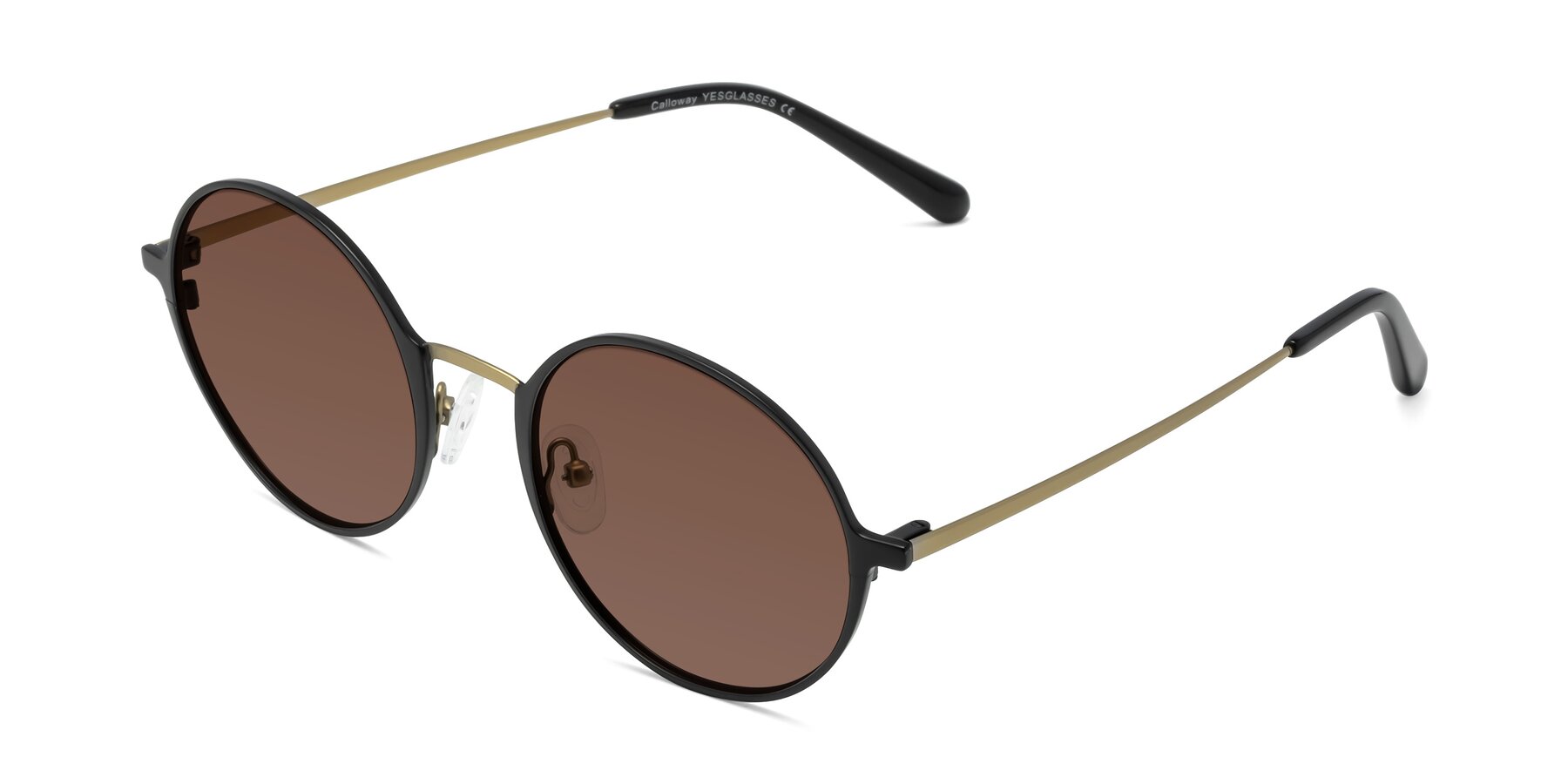 Angle of Calloway in Black-Copper with Brown Tinted Lenses