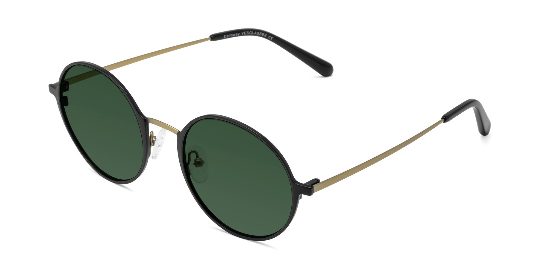 Angle of Calloway in Black-Copper with Green Tinted Lenses