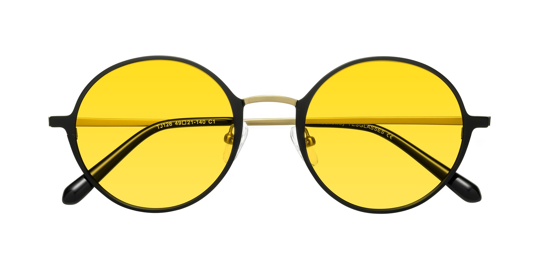 Folded Front of Calloway in Black-Copper with Yellow Tinted Lenses