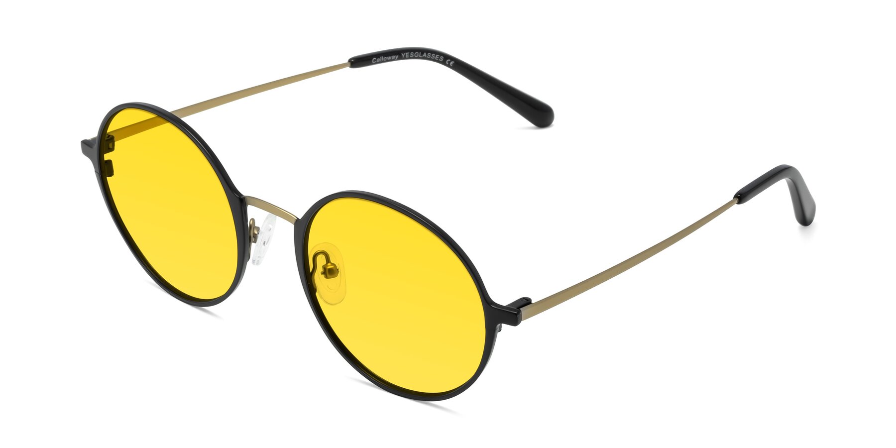 Angle of Calloway in Black-Copper with Yellow Tinted Lenses