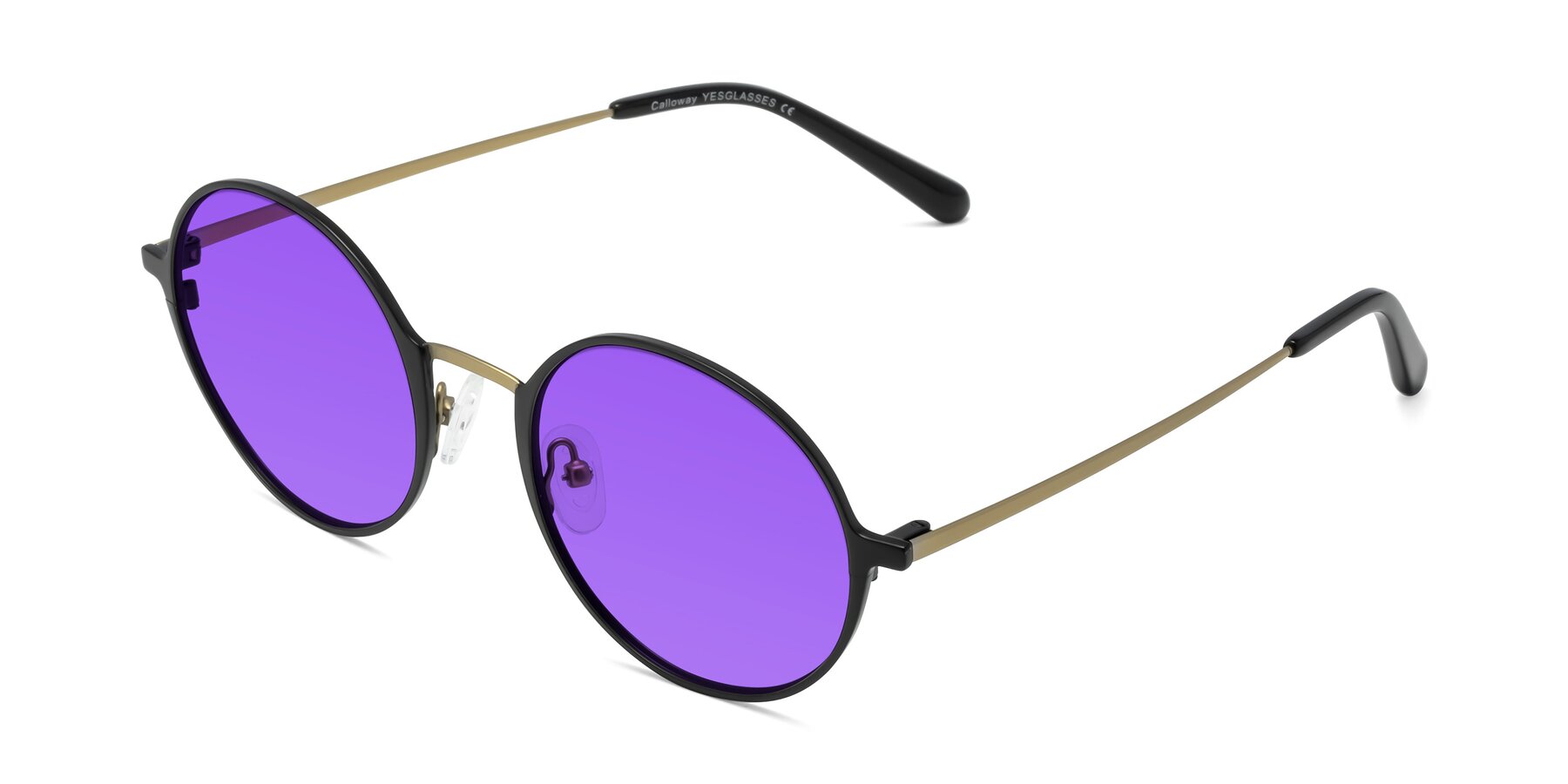 Angle of Calloway in Black-Copper with Purple Tinted Lenses