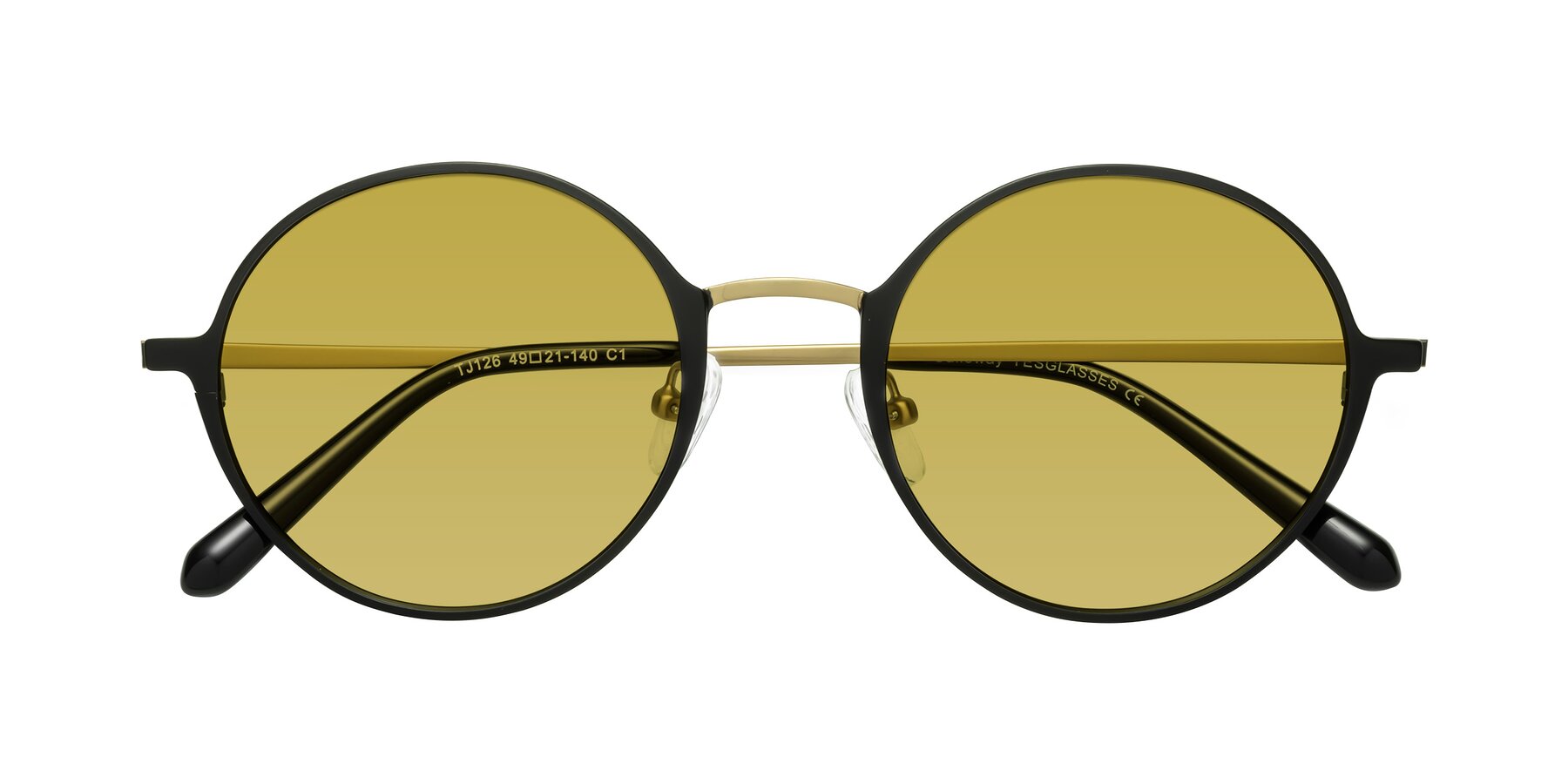 John Lennon Hipster Fashion Sunglasses Small Metal Round Circle Elton Style  - Purple and Yellow - C418I2WQ0U4