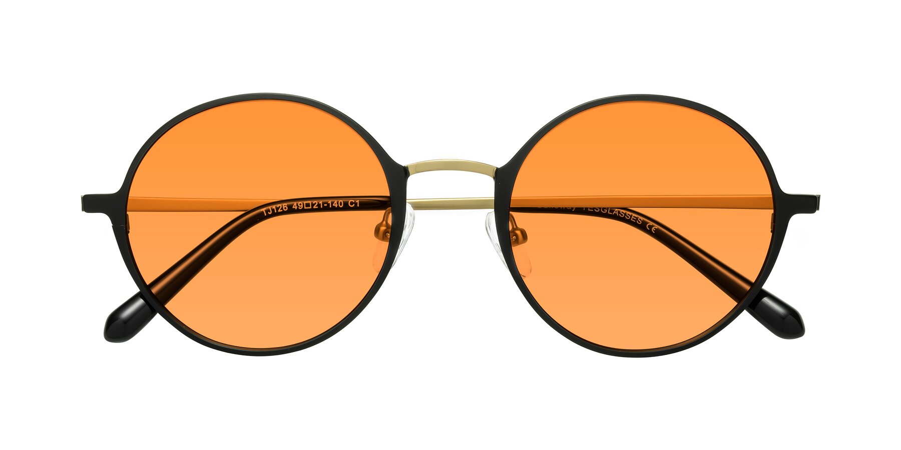 Folded Front of Calloway in Black-Copper with Orange Tinted Lenses