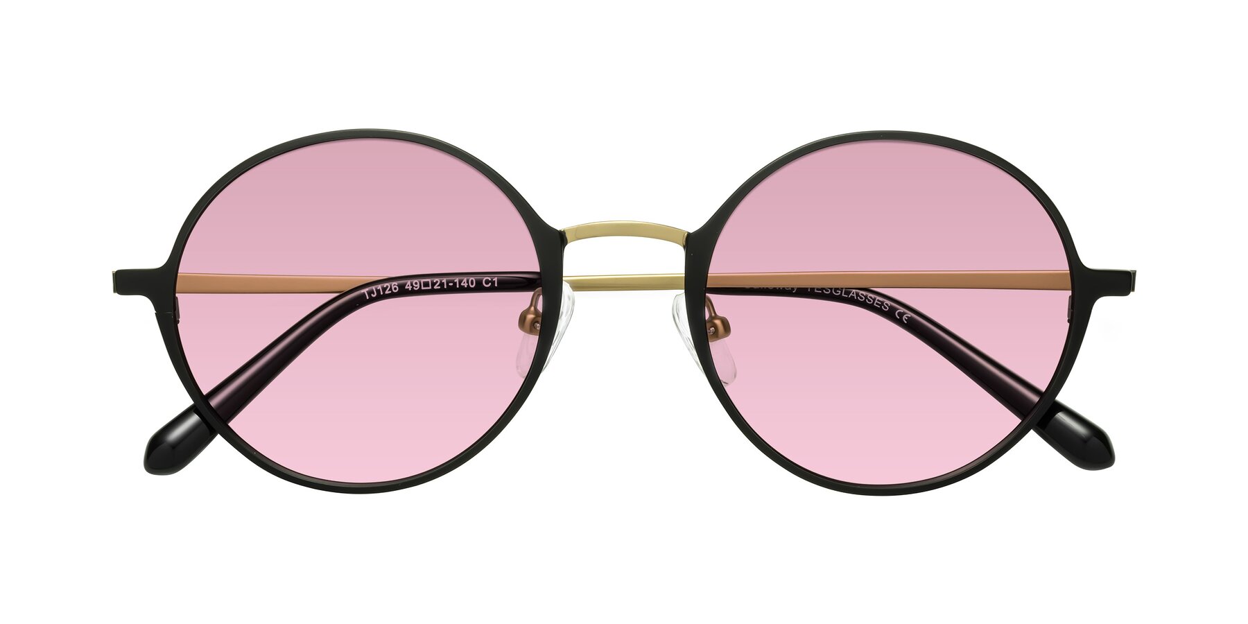 Folded Front of Calloway in Black-Copper with Light Wine Tinted Lenses