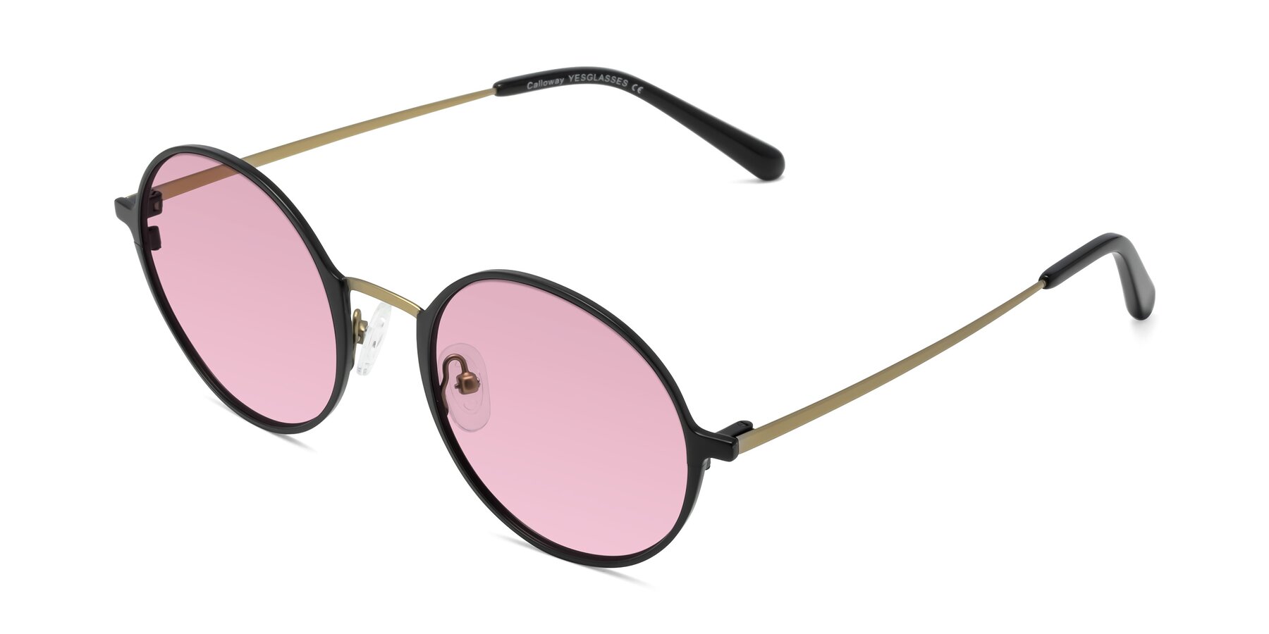 Angle of Calloway in Black-Copper with Light Wine Tinted Lenses