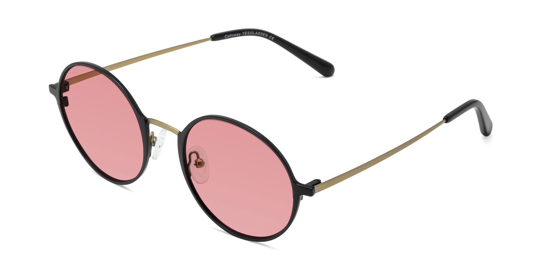 Angle of Calloway in Black-Copper with Medium Garnet Tinted Lenses