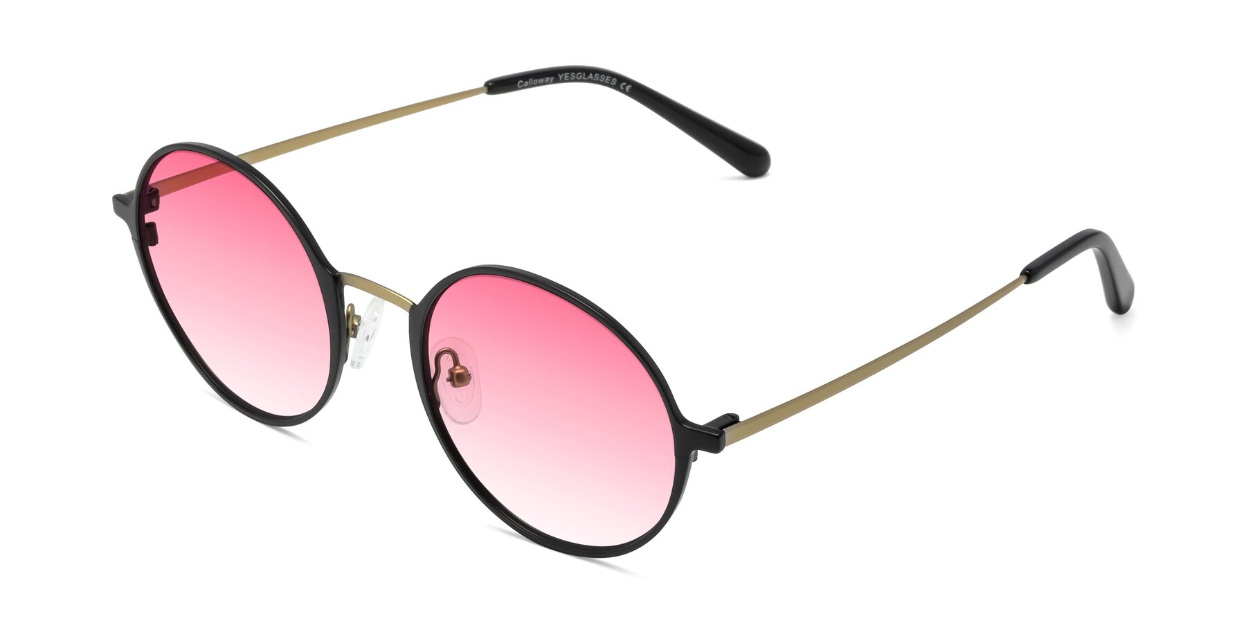 Angle of Calloway in Black-Copper with Pink Gradient Lenses