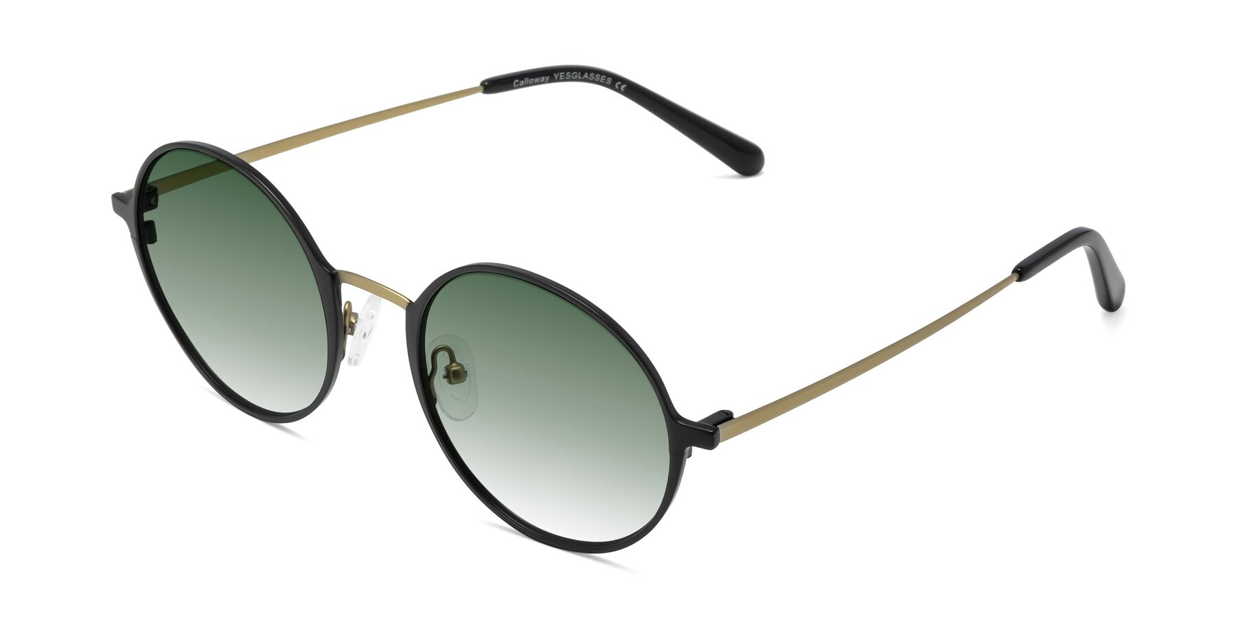 Angle of Calloway in Black-Copper with Green Gradient Lenses