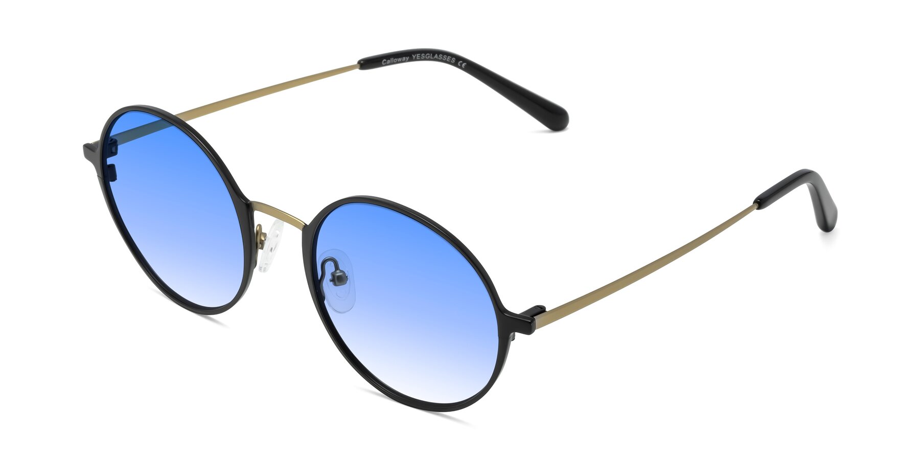 Angle of Calloway in Black-Copper with Blue Gradient Lenses