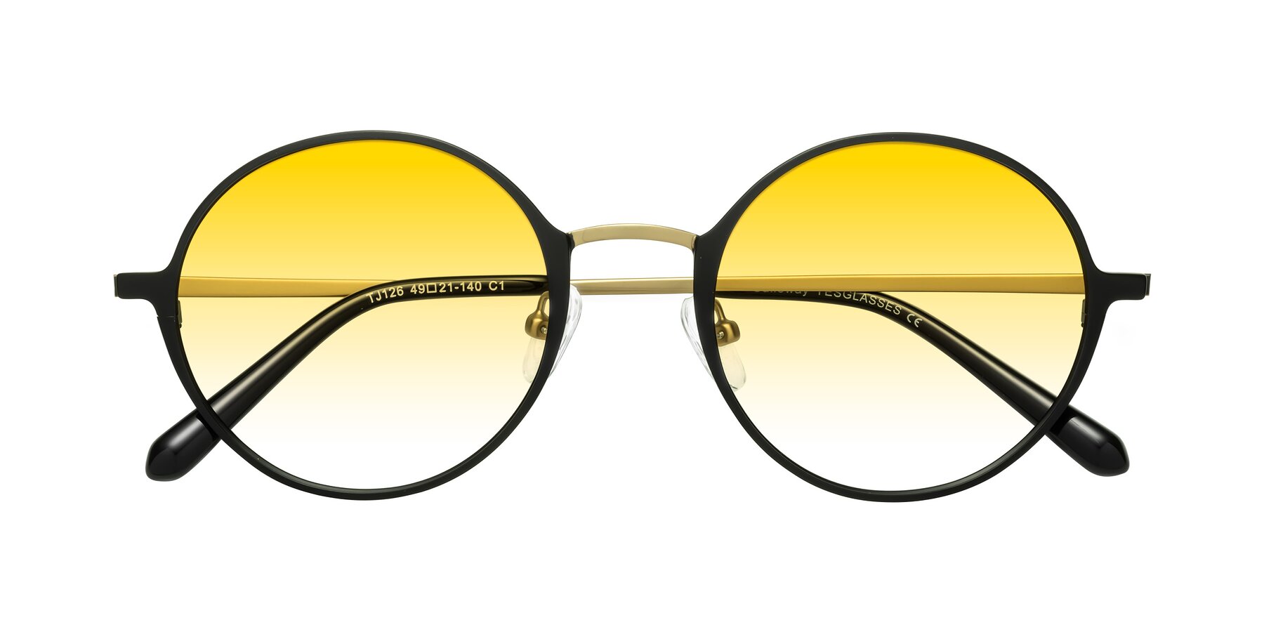 Folded Front of Calloway in Black-Copper with Yellow Gradient Lenses