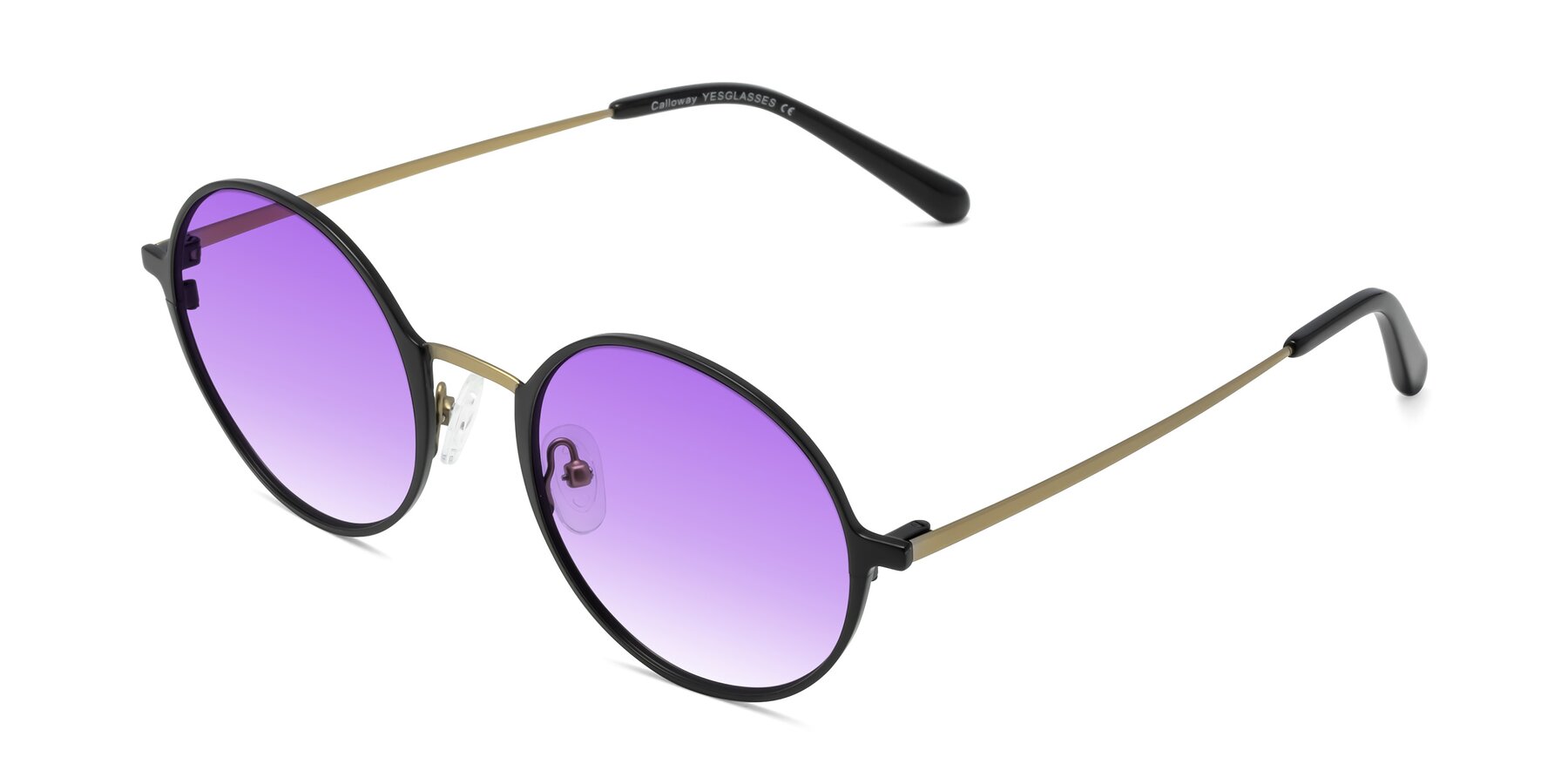 Angle of Calloway in Black-Copper with Purple Gradient Lenses