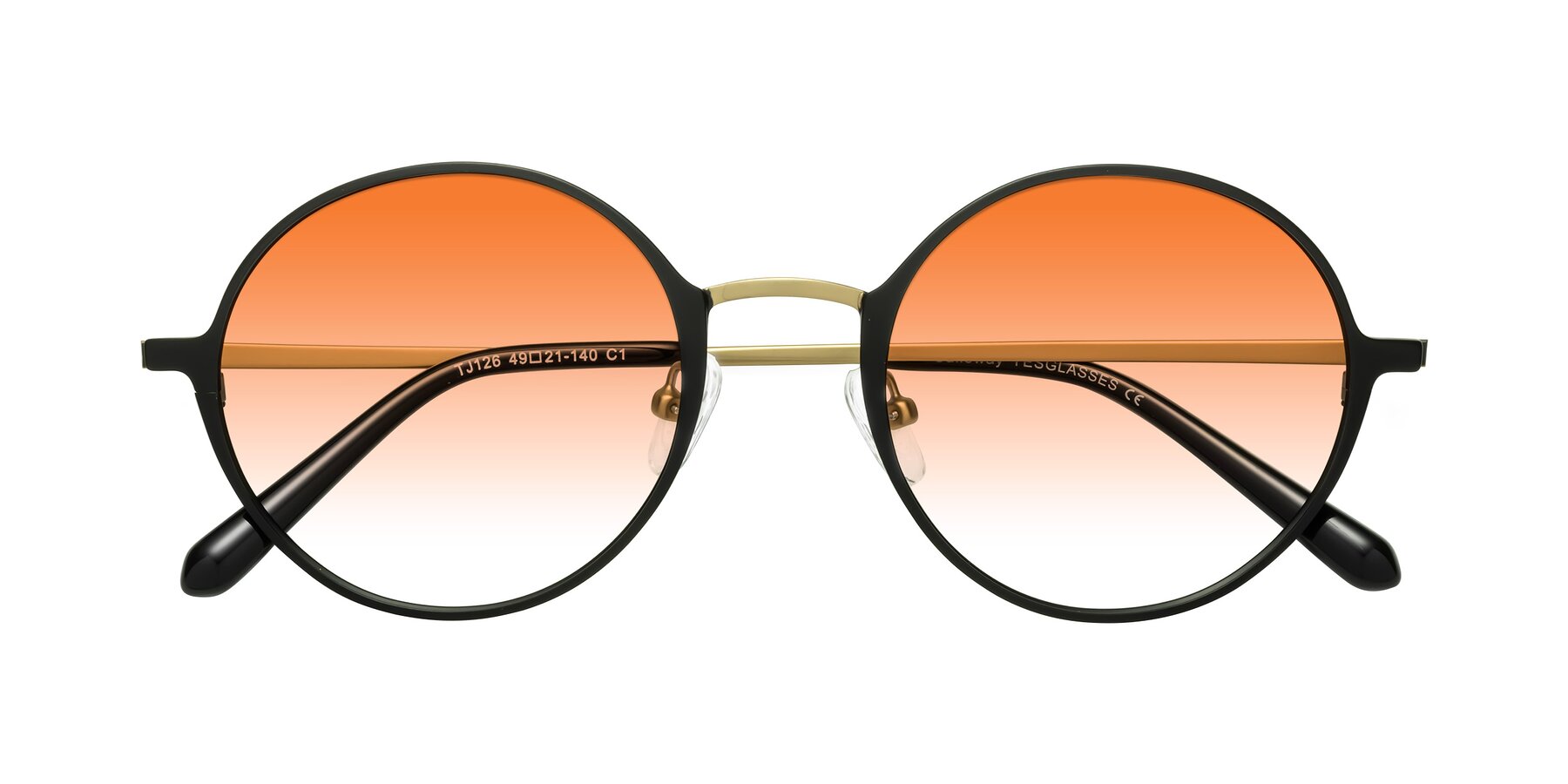 Folded Front of Calloway in Black-Copper with Orange Gradient Lenses