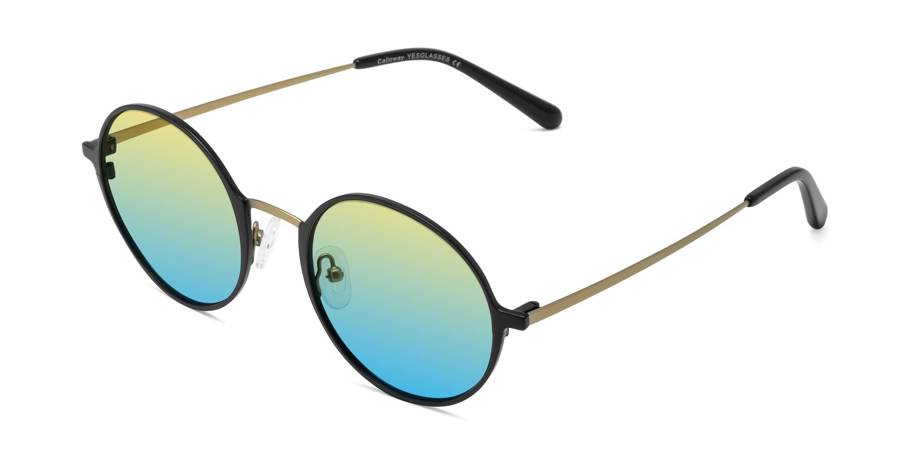 Angle of Calloway in Black-Copper with Yellow / Blue Gradient Lenses