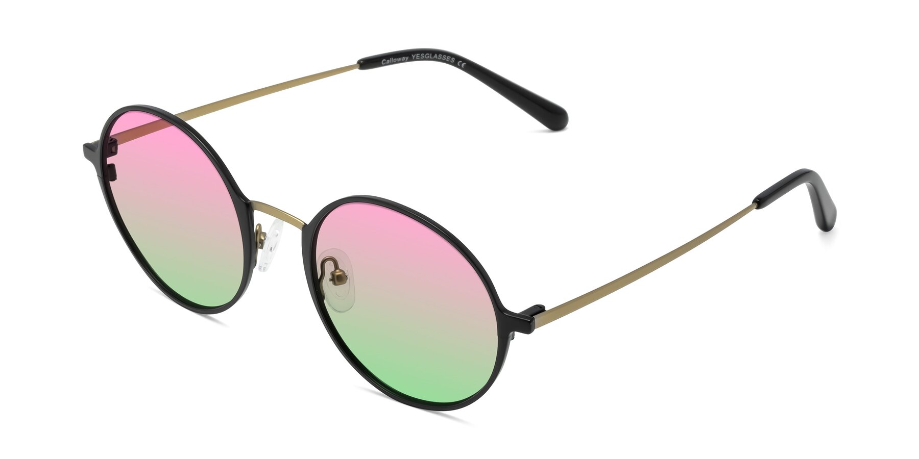 Angle of Calloway in Black-Copper with Pink / Green Gradient Lenses