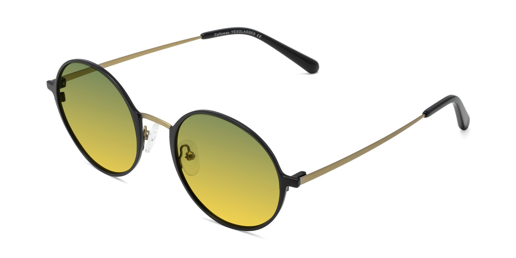 Angle of Calloway in Black-Copper with Green / Yellow Gradient Lenses