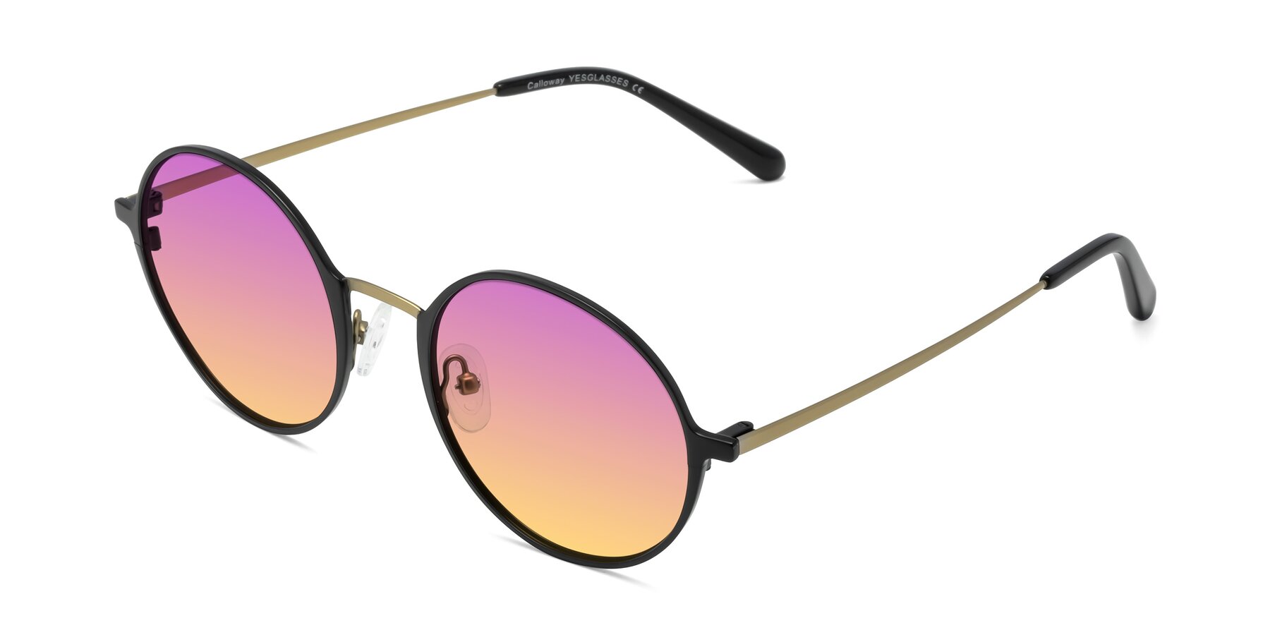 Angle of Calloway in Black-Copper with Purple / Yellow Gradient Lenses