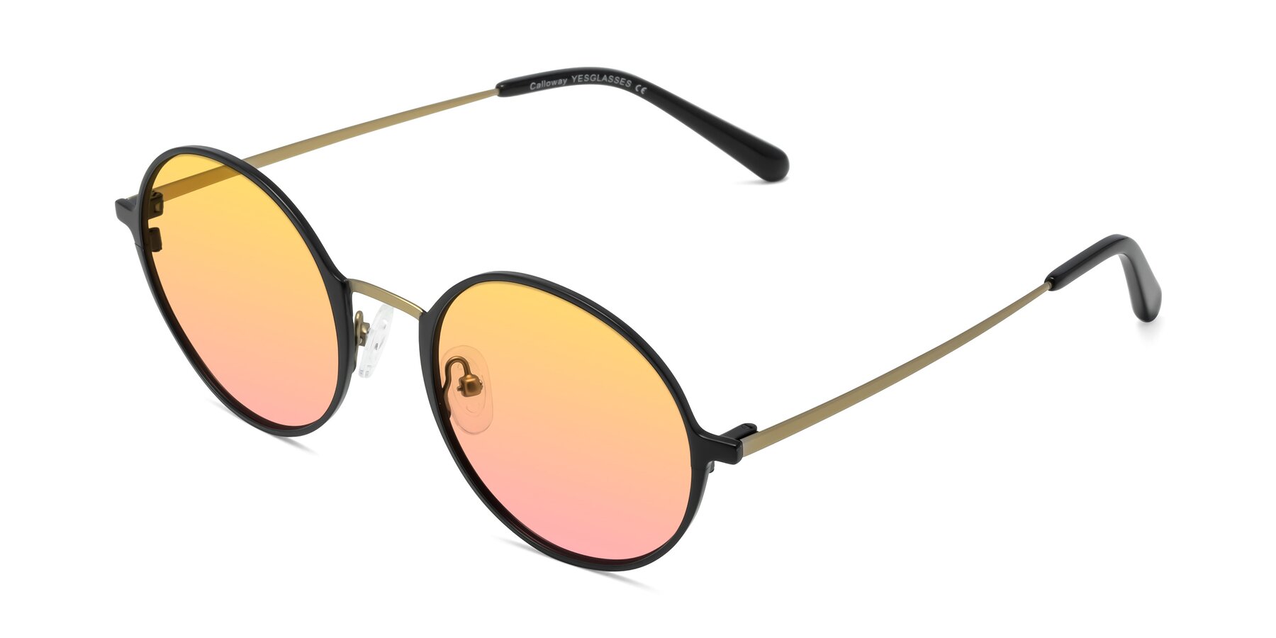 Angle of Calloway in Black-Copper with Yellow / Pink Gradient Lenses