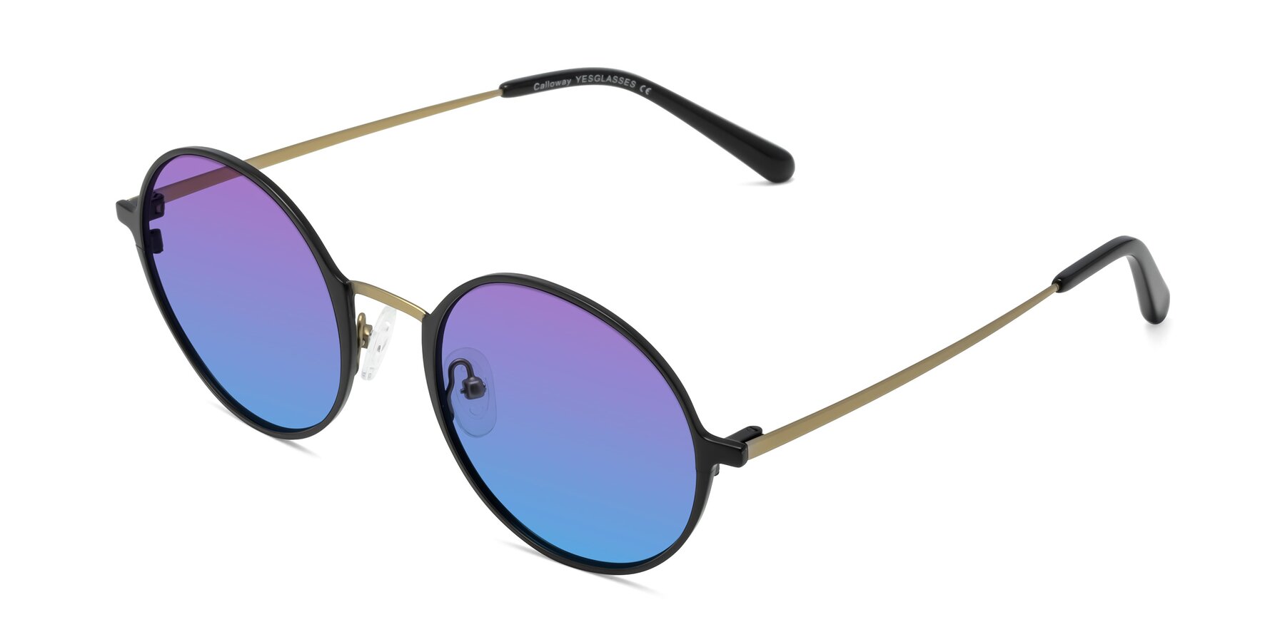Angle of Calloway in Black-Copper with Purple / Blue Gradient Lenses