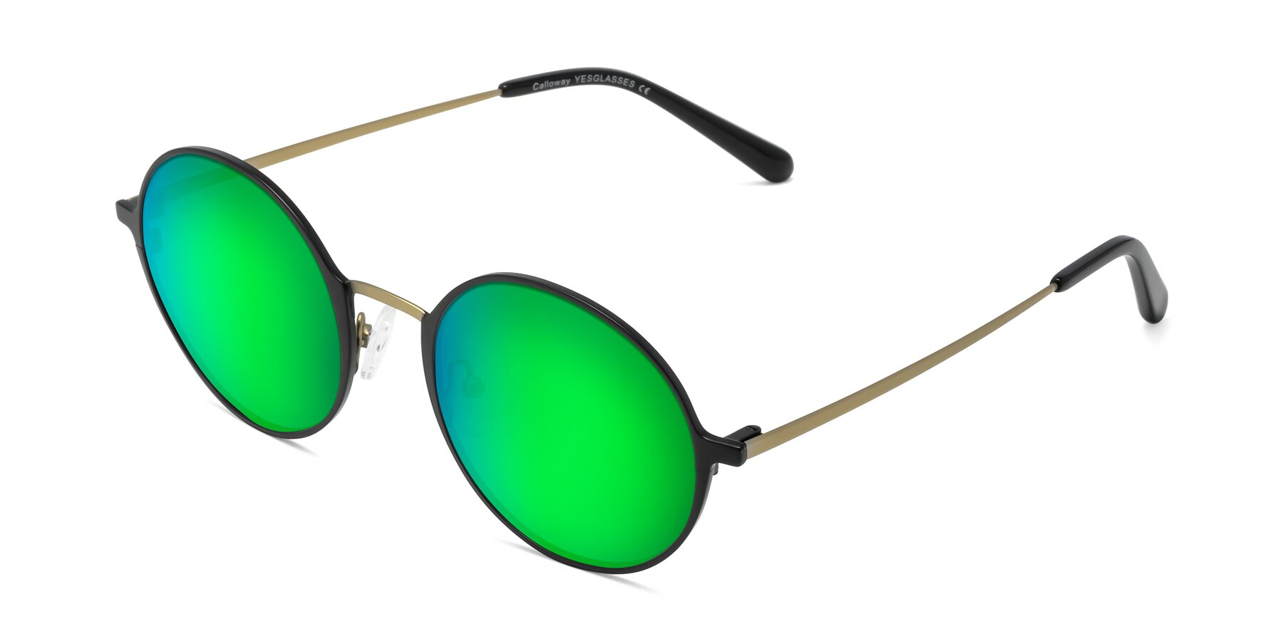 Angle of Calloway in Black-Copper with Green Mirrored Lenses